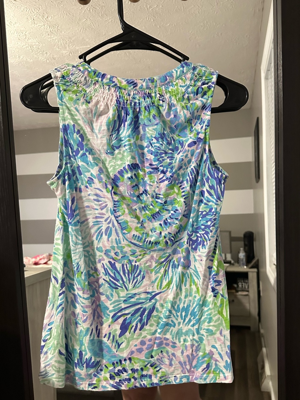 Lilly Pulitzer Sleeveless Printed Tank - Blue, Green & Lavender - Picture 4 of 5